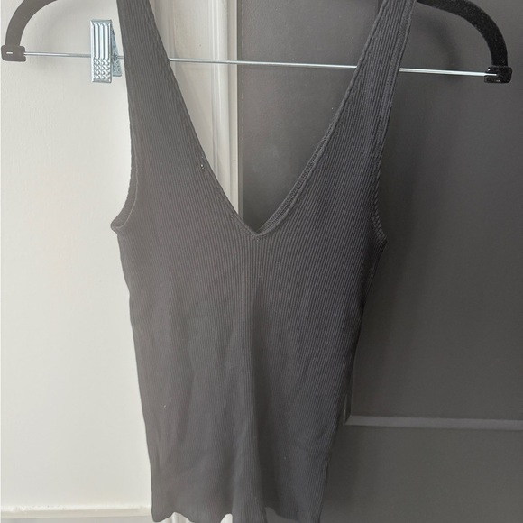 Express Black Ribbed Tank Top - Picture 3 of 4